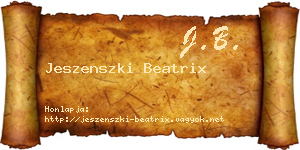 Jeszenszki Beatrix névjegykártya